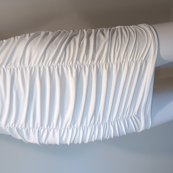 SHEIN White Strapless Bodycon Ruched Mini Dress Size Small - Picture 3 of 9